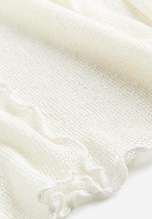 H&M - Overlock-detail knitted top - white