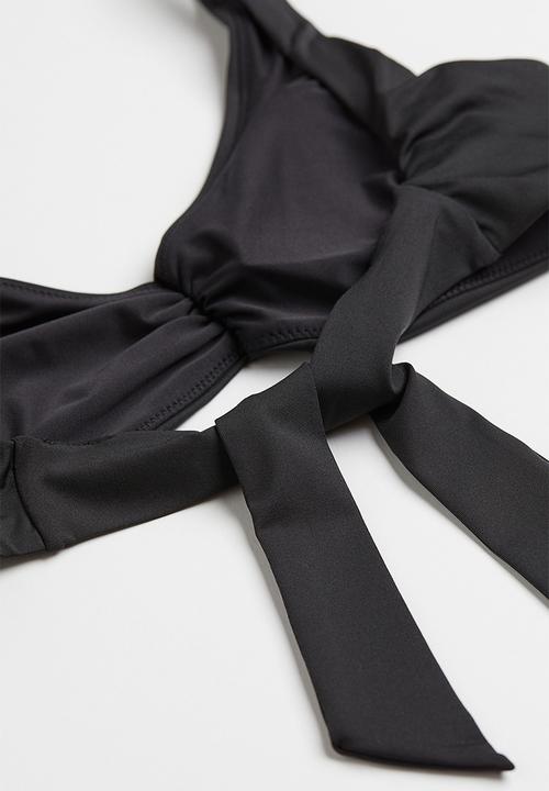 H&M - Padded tie-back bikini top - black