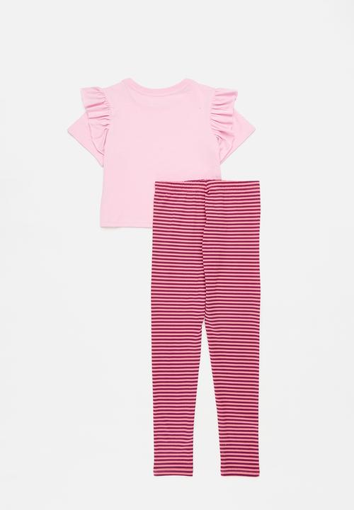 Pop Candy - Frill tee & legging set - pink