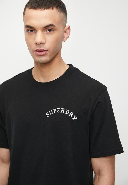 Superdry. - Tattoo Graphic Loose Fit T-Shirt - Washed Black