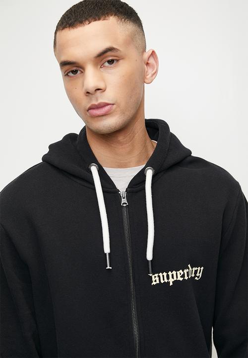 Superdry. - Tattoo Graphic Loose Ziphood - Jet Black