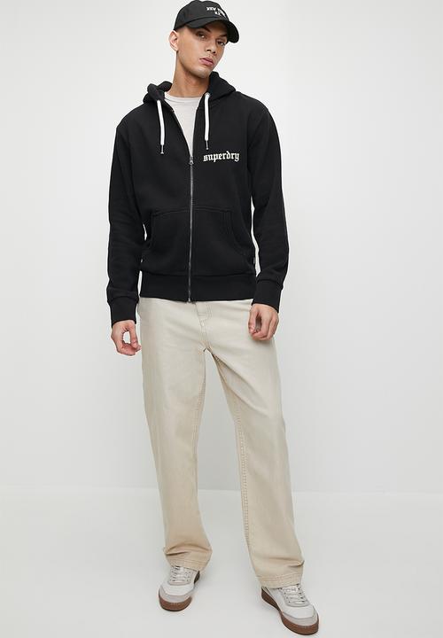 Superdry. - Tattoo Graphic Loose Ziphood - Jet Black