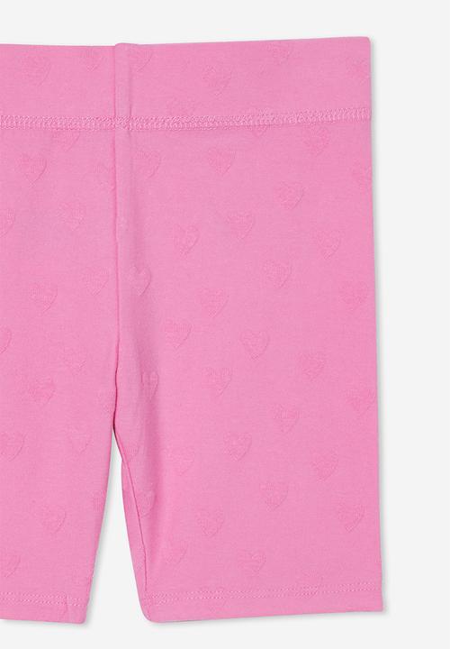 Cotton On - Hailey bike short - pink gerbera/hearts