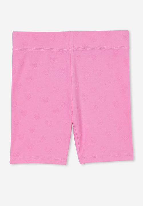 Cotton On - Hailey bike short - pink gerbera/hearts