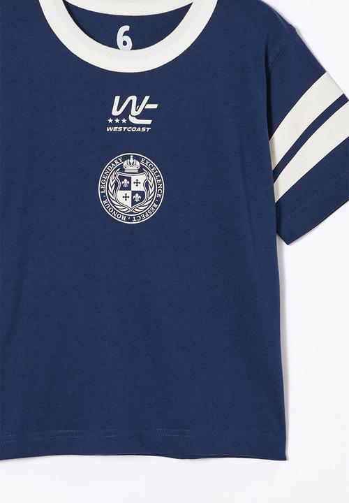 Cotton On - Jonny short sleeve print tee - in the navy/white west coast 23