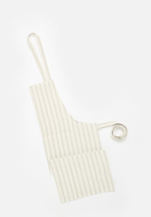 Excellent Houseware - Stripy apron - cream