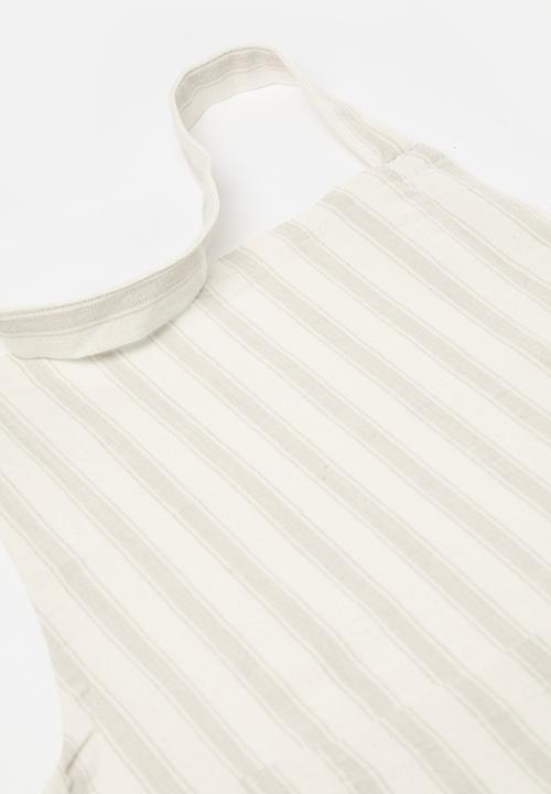 Excellent Houseware - Stripy apron - cream