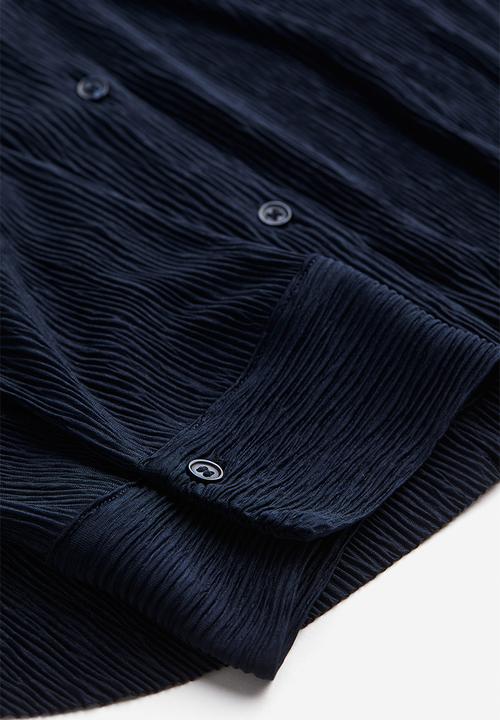 H&M - Crinkled loungewear shirt - blue