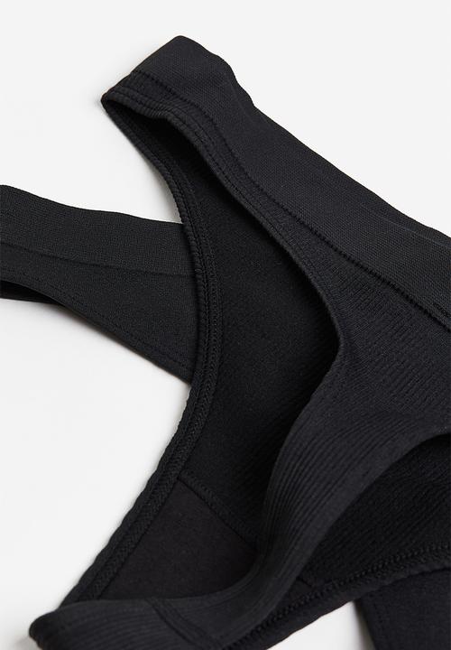 H&M - 2-Pack seamless thong briefs - black