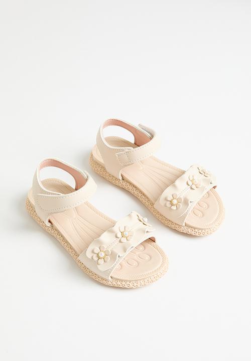 Pop Candy - Floral decor sandals - beige