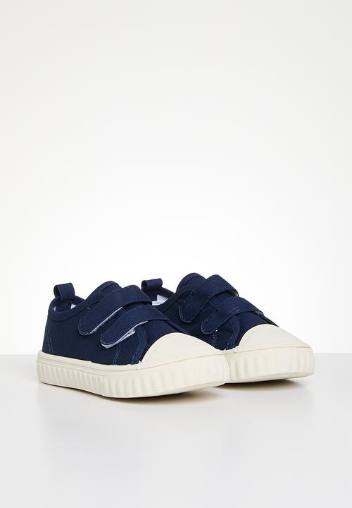 Pop Candy - Twin adjustable fastener strap sneakers - navy
