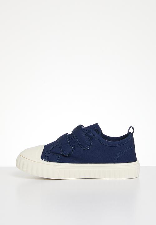 Pop Candy - Twin adjustable fastener strap sneakers - navy
