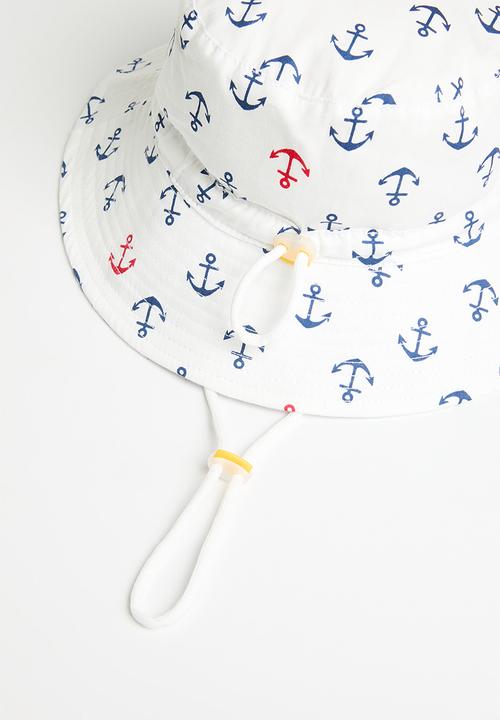 Pop Candy - Printed hat-blue & white
