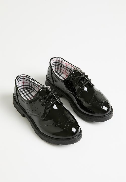 Pop Candy - Patent lace up shoes - black