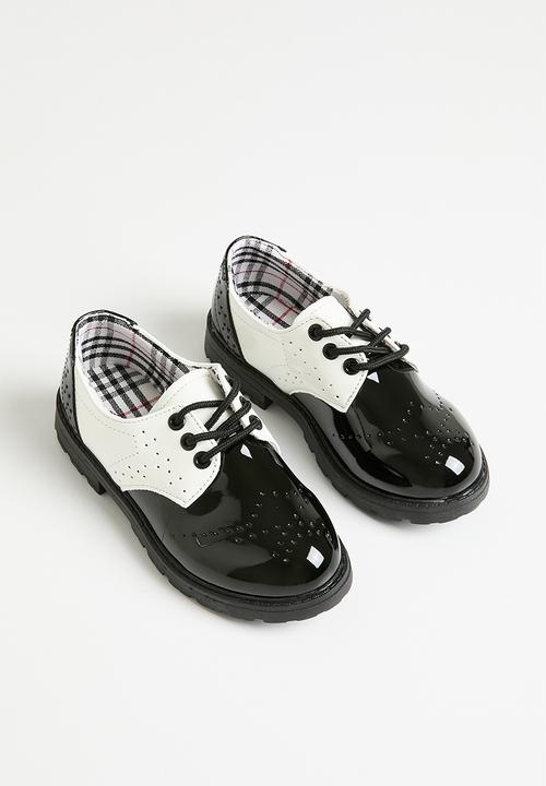 Pop Candy - Lace up shoes - black & white