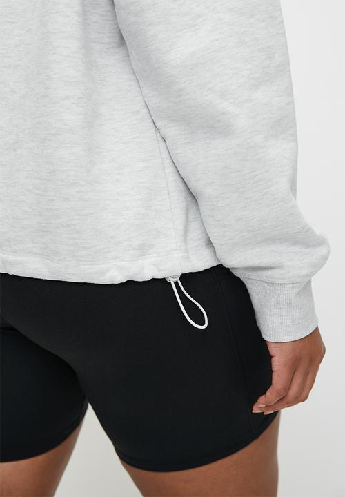 Cotton On - Plus Plush Rib Half Zip Jumper - Cloudy Grey Marle