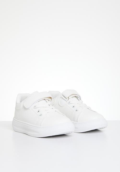 Pop Candy - Velcro & lace up sneakers - white