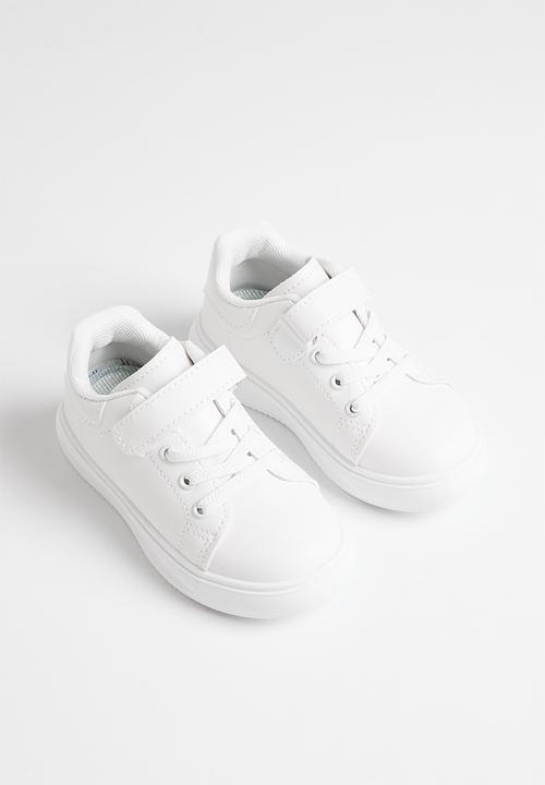 Pop Candy - Velcro & lace up sneakers - white