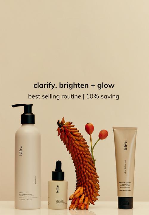 lelive. - best selling 3-step routine - clarify, brighten + glow 