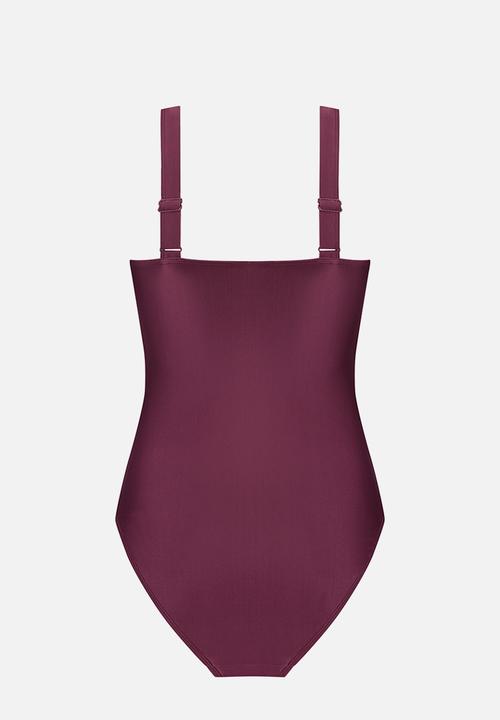 Hunkemoller - Ocean shaping swimsuit - wine berry