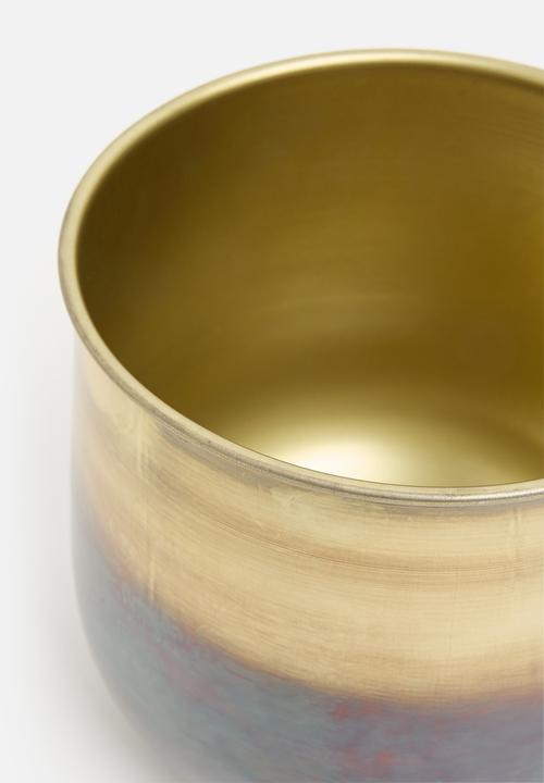 H&S - Brassed planter set of 2 - gold