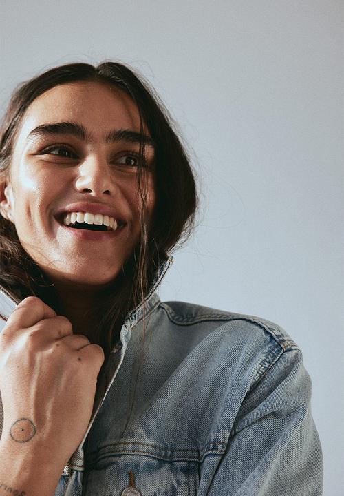 H&M - Short denim jacket - light denim blue