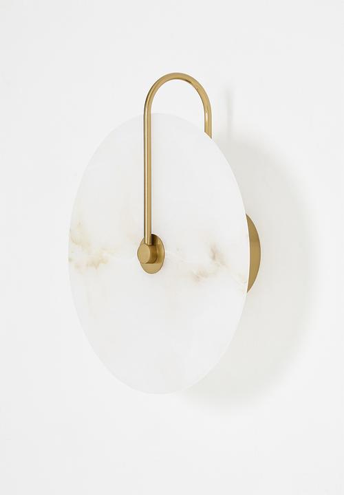 Sixth Floor - Alabaster Wall light - Brass gold