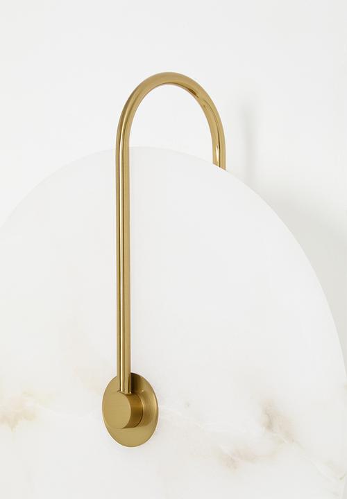 Sixth Floor - Alabaster Wall light - Brass gold