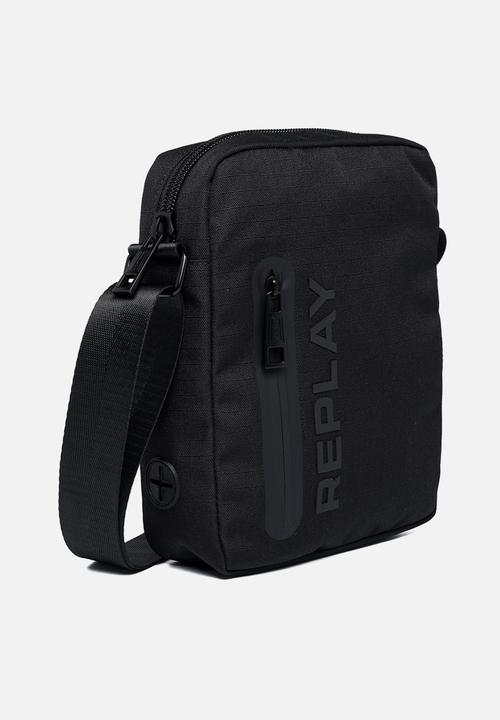 Replay - Polyester ripstop + waxed poly ripstop bag - black