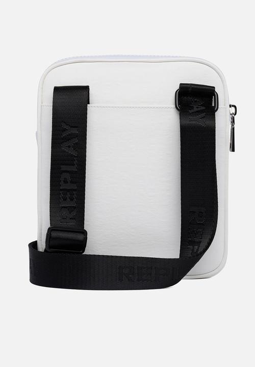 Replay - Pu crinckle effect bag - optical white