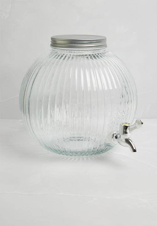 H&S - Ribbed drinks decanter - clear