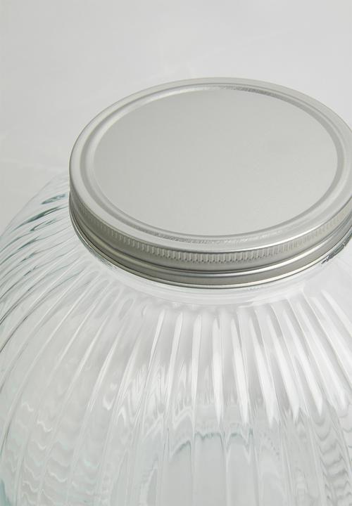 H&S - Ribbed drinks decanter - clear