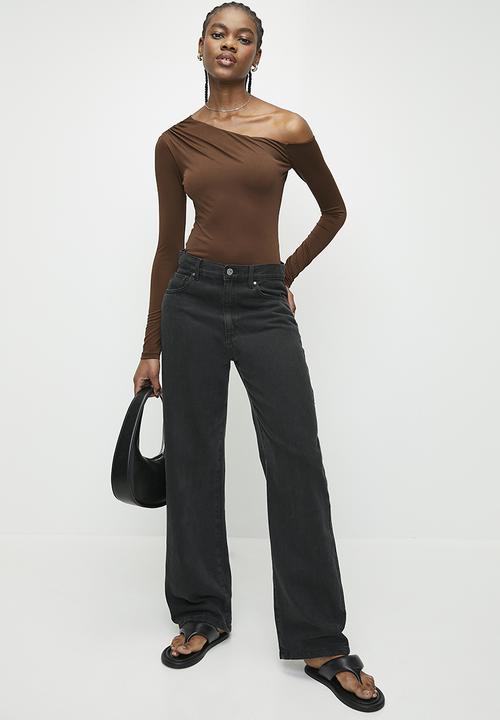 Superbalist - Asymmetrical bodysuit - chocolate lab