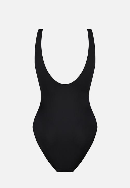 Hunkemoller - Shell mesh shaping swimsuit - nero