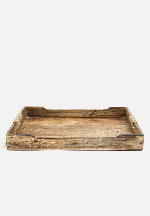 Excellent Houseware - Mango serving tray set of 3 - natural