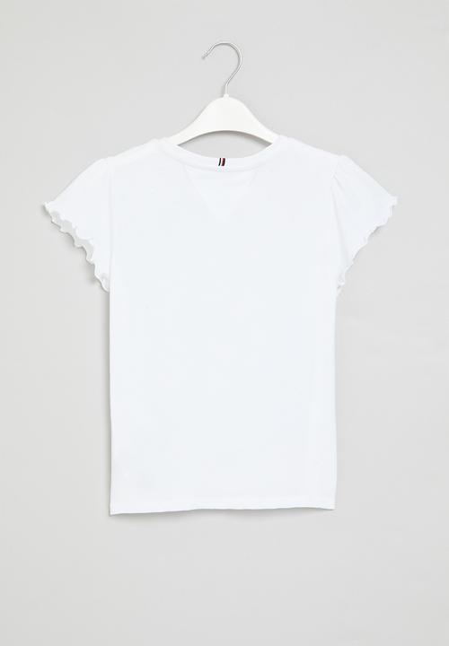 Tommy Hilfiger - Essential ruffle sleeve top short sleeve - white