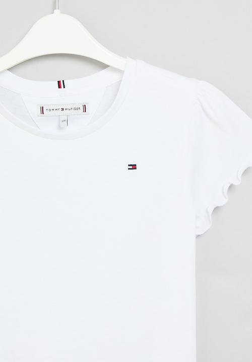 Tommy Hilfiger - Essential ruffle sleeve top short sleeve - white