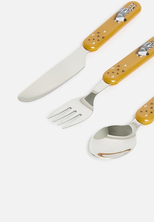 Excellent Houseware - Zebra cutlery set of 3 - mustard