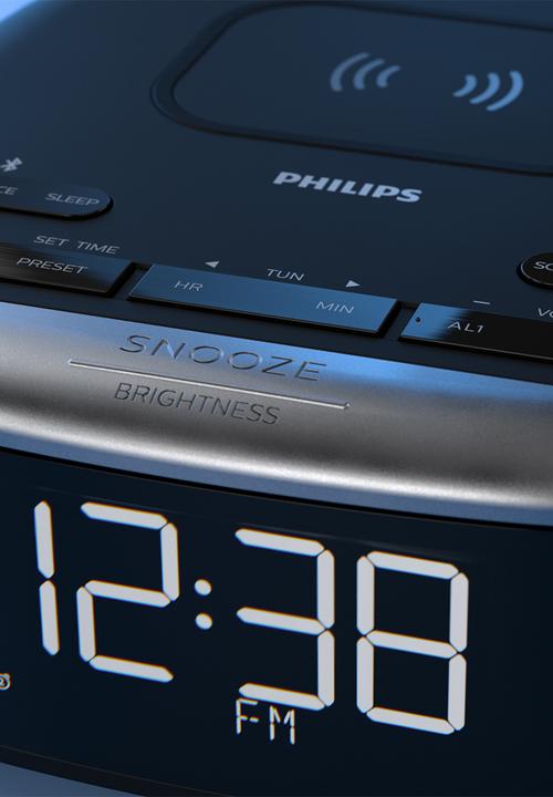 Philips - QI Charge bt clock radio - Black