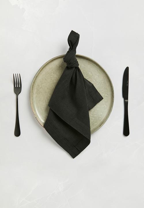 Excellent Houseware - Amani Napkin Set - Black