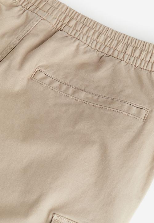 H&M - Relaxed fit cotton cargo joggers - beige