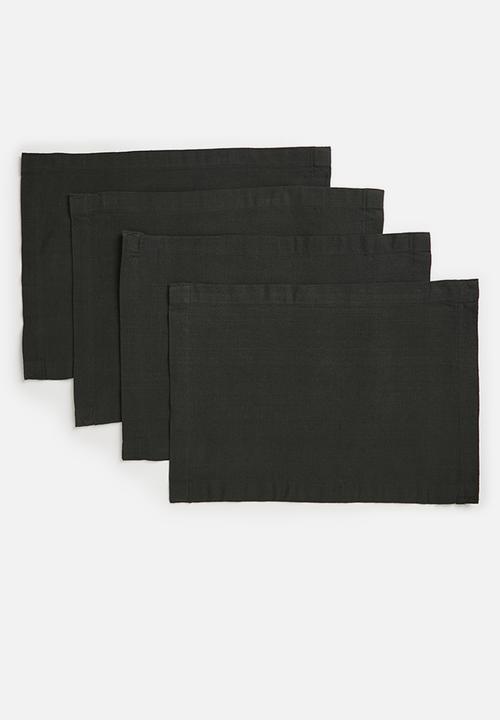Excellent Houseware - Amani placemat set - black 
