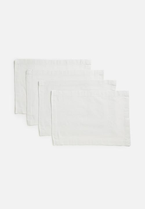 Excellent Houseware - Amani placemat set - white  
