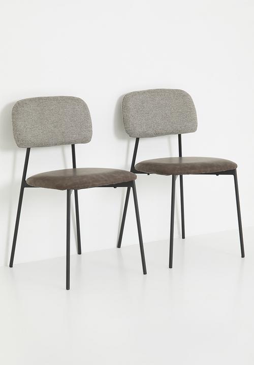 Sixth Floor - Jetson dining chair set of 2-Charcoal