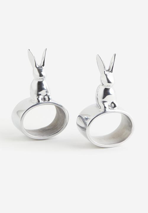 H&M - 2-Pack napkin rings - Silver-coloured