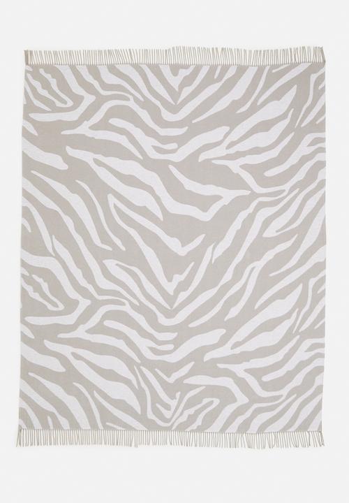 Sixth Floor - Zebra Cotton Blend Large Throw - Natural