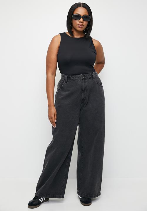 Cotton On - Plus Super Baggy Jean-Graphite Black