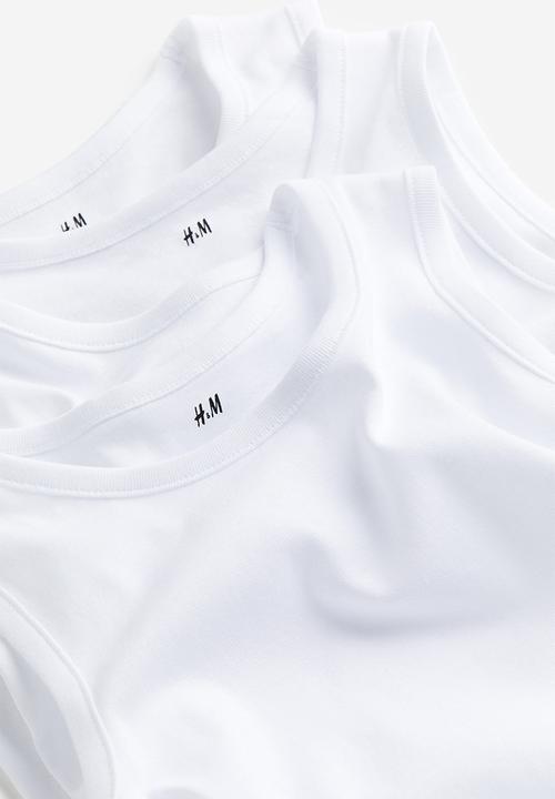 H&M - 3-pack cotton jersey vest tops - white