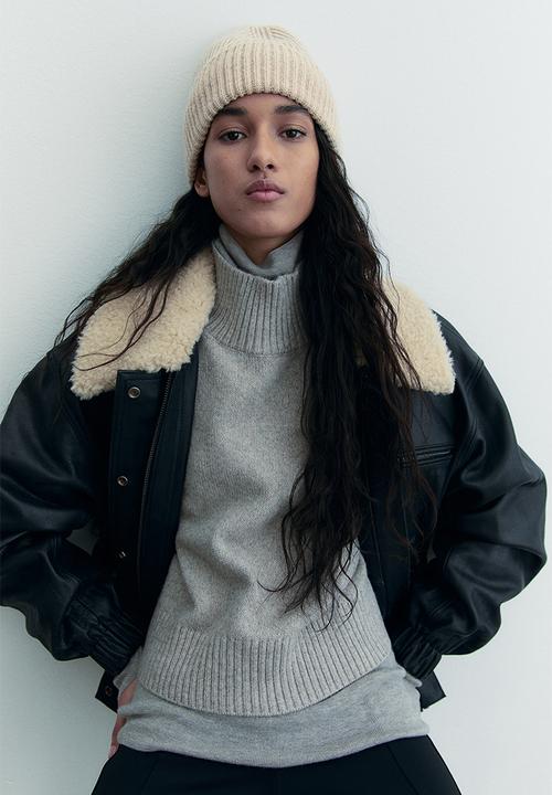 H&M - Rib-knit hat - light beige