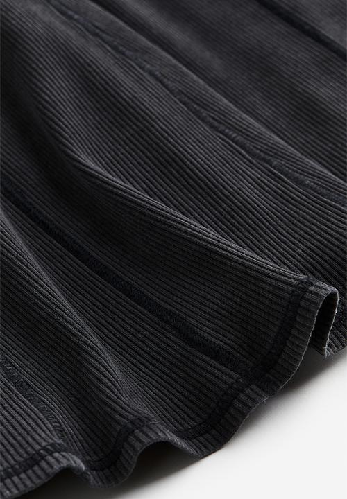 H&M - Flatlock-seam flared-skirt dress - black